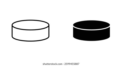 Hockey puck flat simple vector icons illustration set.