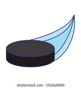 hockey puck flying over white background, vector illustration