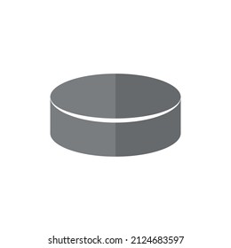Hockey puck grey flat vector icon