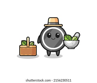 hockey puck herbalist cute cartoon , cute design