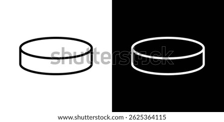 Hockey puck icon concept stroke on white background