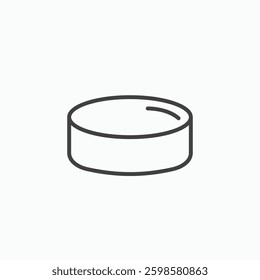 Hockey puck icon isolated on white background