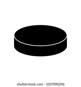 Hockey puck icon on white background. Vector illustration.