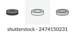 Hockey puck icon set. Rubber puck vector symbol. Ice hockey sign.