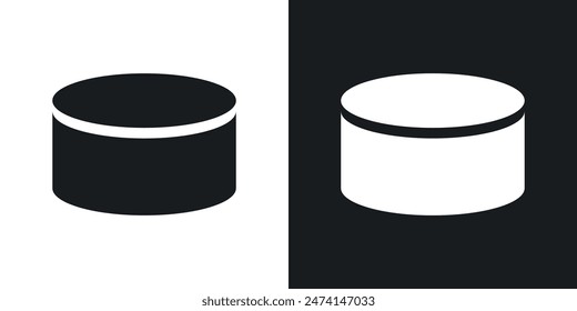 Hockey puck icon set. Hockey rubber puck vector symbol. Game sign.