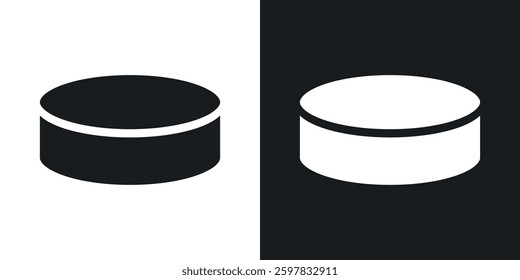 Hockey puck icon symbol collection on white background.