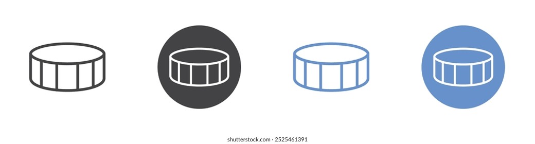 Hockey puck icon Thin outline art symbol