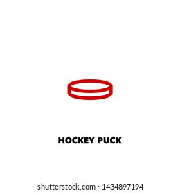 hockey puck icon. hockey puck vector design. sign design. red color