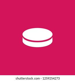 hockey puck icon vector. hockey puck sign on pink background. hockey puck icon for web and app