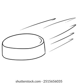 hockey puck illustration hand drawn outline vector