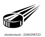 Hockey puck illustration. Sport club item or symbol. Healthy lifestyle object.