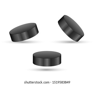 Hockey Puck Isolated on White Background. Vector illustration.