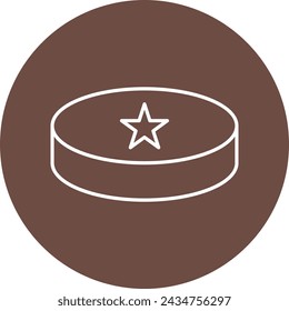 Hockey Puck Line Circle Icon Design For Personal And Commercial Use.