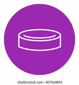 Hockey puck line icon.