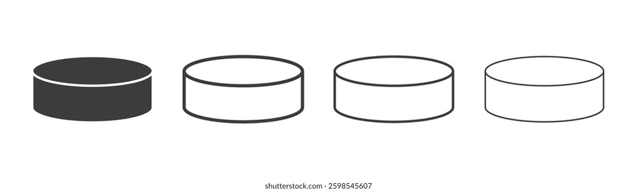 Hockey puck line icon vector illustration set.