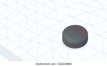 Hockey Puck On Abstract Background. Vector Illustration