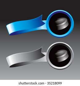 hockey puck on ribbon banners