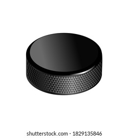 Hockey puck on a white background. Vector illustration