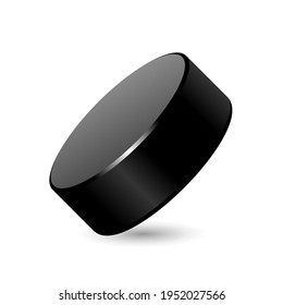 Hockey puck on white background in vector EPS10