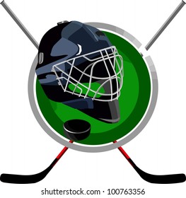  hockey puck is a round helmet in the form of sticks
