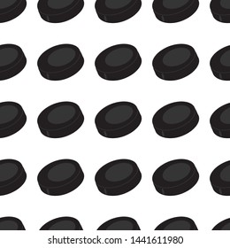 Hockey puck seamless pattern vector background layout