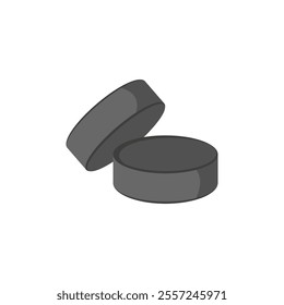 Hockey Puck, Sport Equipment Vector Illustration Isolated