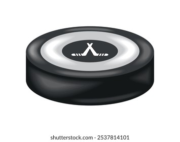 hockey puck sports equipment isolated