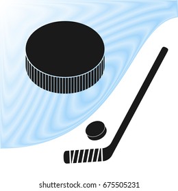 Hockey, puck, stick