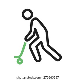 Hockey, puck, stick, ball icon vector image. Can also be used for sports, fitness, recreation. Suitable for web apps, mobile apps and print media.