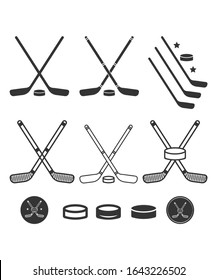 Hockey puck sticks symbol icon vector illustration