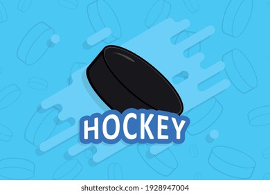 Hockey puck vector background in flat style. Colorful illustration art for tournament illustration and sport apps. Eps 10