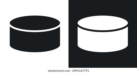 Hockey puck vector icon set in solid style.