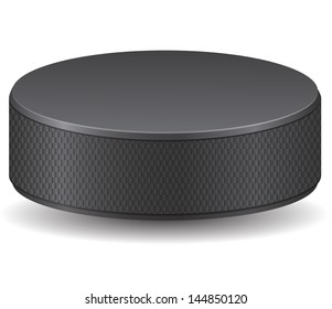 Hockey Puck Vector Illustration Isolated On White Background