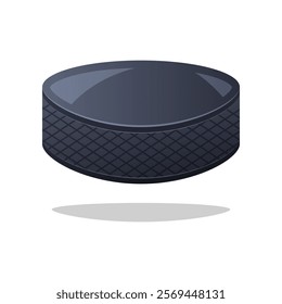 Hockey puck vector isolated on white background.