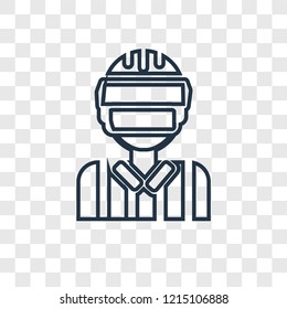 Hockey ref concept vector linear icon isolated on transparent background, Hockey ref concept transparency concept in outline style