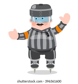 Hockey referee, a character in a cartoon style.