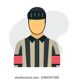 Hockey referee concept icon clipart avatar logtotype isolated vector illustration