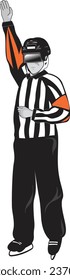 Vector de señalización de árbitro de hockey Eps