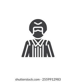 Hockey referee vector icon. filled flat sign for mobile concept and web design. Hockey Referee glyph icon. Symbol, logo illustration. Vector graphics