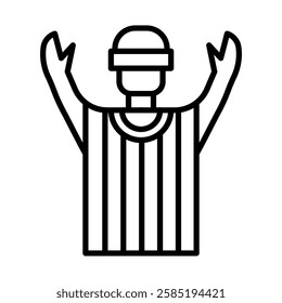 Hockey Referee Vector Line Icon Design