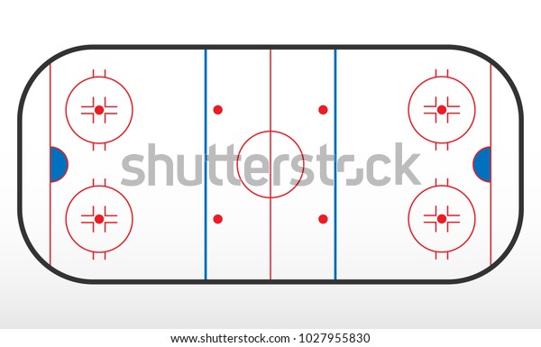 Hockey Rink Markup Outline Lines On Stock Vector (Royalty Free ...