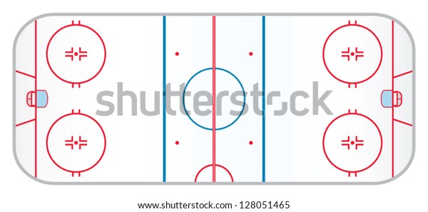 Hockey Rink Realistic Markings Like Ones Stock Vector (royalty Free 