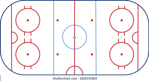 Hockey Rink. Top View Vector