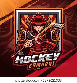 Hockey samurai esport mascot logo design