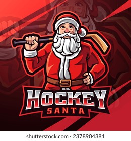 Hockey santa esport mascot logo design