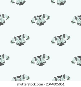 Hockey seamless pattern. Shoulders for hockey players. Sports equipment. Light blue-gray background. Vector illustration for printing on fabric, wallpaper, packaging, prints, design, banner. Eps10.