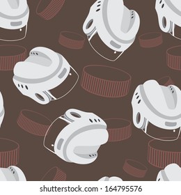 Hockey seamless vector background.