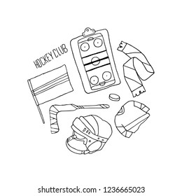 hockey set vector illustration