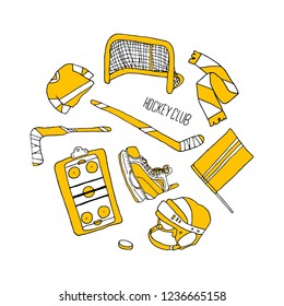 hockey set vector illustration