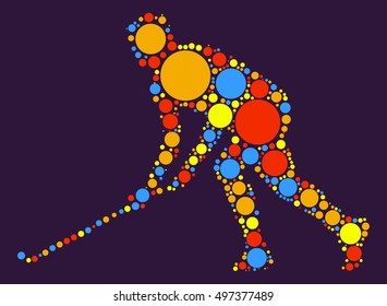 hockey shape vector design by color point
